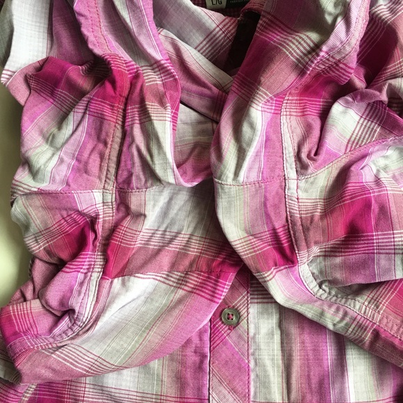 Marmot Women Size L Pink White Plaid Shirt - Picture 7 of 11